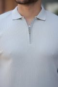 Erkek Fermuarlı Yakalı Kısa Kollu Tshirt resmi